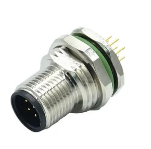 Connector Leverancier Cirkelvormige M12 Connector 4-Pins Industriële Automatisering Mannelijke Socket Ip67 Panel Mount Waterdichte Connector