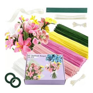 Kit de Arte Educativo DIY: Limpiapipas de Terciopelo de 10mm para Proyectos Creativos y Diseños Decorativos de Flores con Limpiapipas - Product Image 5