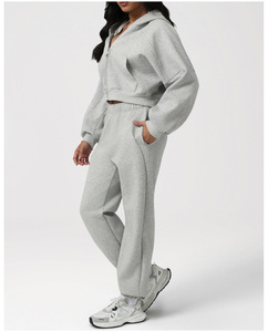 Chaqueta Jogger Pantalones Conjunto de dos piezas <span class=keywords><strong>para</strong></span> correr Fitness Entrenamiento Trajes Mujeres Chándales <span class=keywords><strong>deportivos</strong></span> transpirables - Product Image 4