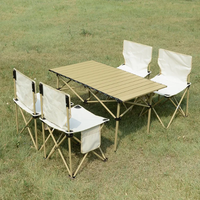 Table de Camping portable Table à oeufs en aluminium Camping pique-nique Table pliante extérieure et ensemble de chaises