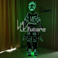 Costume LED Tron sans fil programmable, LED arc-en-ciel, vêtements et chaussures de ballet unisexes pour adultes, pour les spectacles de danse de groupe