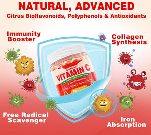 Vegan pembekuan-buah & beri kering campuran Vitamin C Gummies antioksidan antioksidan polifenolik suplemen dalam bentuk permen - Product Image 3