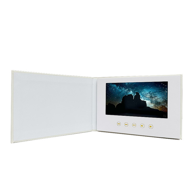 Hot Selling Linen Cover 7 Inch IPS Screen Video Brochure Digital Wedding Invitation Card Video Greeting Book