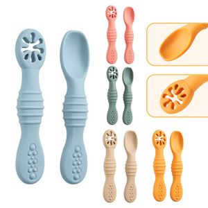 Food Grade Silicone Spoon for Children BPA Free Flexible Silicone Baby Feeding Spoon Weaning Training Spoon <b>Kids</b> <b>Cutlery</b> <b>Set</b> - Product Image 1