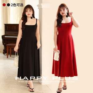 ชุดราตรีทรงเอไลน์คอเหลี่ยมสีแดงแบบรัดเอว สายเดี่ยว สีพื้น ไซส์พลัสสำหรับผู้หญิง - Product Image 5