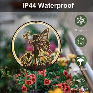 مصباح حديقة خارجي صغير مقاوم للماء يعمل بالطاقة الشمسية مع التحكم الصوتي على شكل حيوان لتزيين ممرات الحدائق في عيد الميلاد - Product Image 4