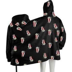 YUIQPKJX Sudadera con capucha para parejas, sudadera de franela con estampado de palomitas de maíz, talla grande, disfraz de Halloween unisex para la familia - Product Image 2