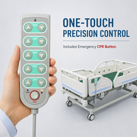 Lit d'hôpital électrique 5 fonctions, lit médical pour patients en soins intensifs, lit d'allongement réglable, équipement de soins infirmiers