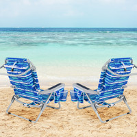 Chaise de plage pliable NBT Outdoor avec porte-gobelet et poches de rangement pour la plage, le camping, le jardin, les fêtes et la pêche
