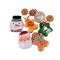 Ensemble de Noël personnalisé de la marque Hongli, comprenant des boîtes en fer blanc motif Bonhomme en pain d'épices, impression offset, matériaux recyclés, pour aliments