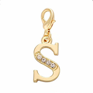 Accesorio para hacer joyas, incrustaciones de alfabeto mayúsculo, 26 letras inglesas, abalorios, regalo de Metal DIY, chapado en aleación de Zinc ecológico - Product Image 1