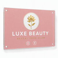 Panneau acrylique personnalisé, texte, logo, slogan sur mesure, panneau mural en plexiglas haute transparence pour la décoration murale de la réception de bureau