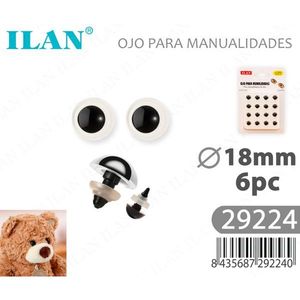 Occhi artigianali Ilan da 18 mm, 6 pezzi, per giocattoli fai da te - Product Image 3