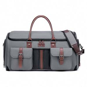 Échantillon gratuit Grand sac polochon pour costume de voyage Sac week-end avec pochette à chaussures pour hommes et femmes à prix de gros bagage à main - Product Image 4