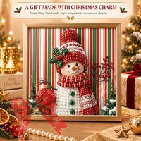 Kit de Peinture Diamant 5D Noël Père Noël avec Perles de Forme Spéciale, Art Diamanté DIY pour Décoration Murale de Noël, Cadeau de Noël