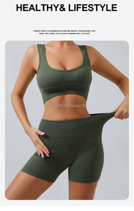 Shorts Deportivos para Mujer, Pantalones Deportivos para Gimnasio y Running, Top Corto Deportivo, Brasier Deportivo Sin Costuras para Yoga, Conjuntos Deportivos para Mujer - Product Image 5