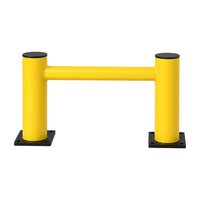 Barrière de sécurité thermolaquée de 350 mm de haut et de 1000 mm de long, en forme de U, pour rayonnages d'entrepôt avec assemblage par vis