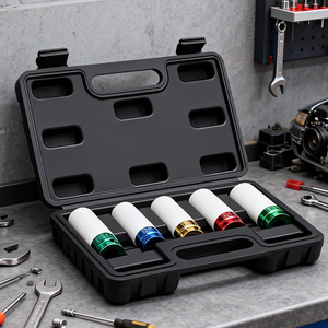 Professionele <span class=keywords><strong>5</strong></span>-delige industriële steeksleutelset, kleurrijk, heavy-duty, 1/2 inch, metrisch, diepe dop - Product Image 3