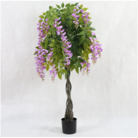 Fabriek Goedkope Prijs Natuurlijke Houten Stam Potted Nep Blauwe Regen Bloemen Boom Kunstmatige Roze Witte Blauwe Regen Boom Te Koop