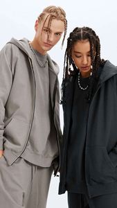 H422 Fabricant de sweats à capuche, vente en gros, sweats à capuche personnalisés 445 g/m², manches raglan, couleur unie, fermeture éclair, sweats à capuche pour hommes - Product Image 5