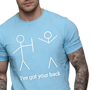 T-shirt humoristique « I Have Got Your Back » avec dessin de personnage en bâtonnets, motif humoristique pour meilleur ami, haut graphique en coton surdimensionné à manches courtes, style streetwear, haut décontracté - Product Image 2
