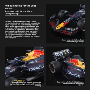 Voiture de course coulissante en alliage métallique à l'échelle 1:24, modèle <span class=keywords><strong>Red</strong></span> <span class=keywords><strong>Bull</strong></span> authentique en boîte, avec roues libres et roues mobiles - Product Image 3