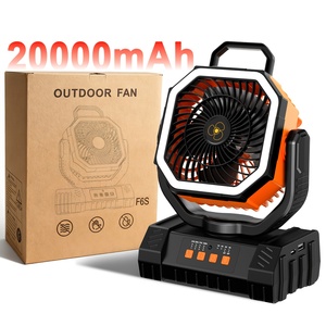 พัดลมแคมป์ปิ้งแบบพกพา 3-in-1 ความจุ 20000mAh พร้อมพาว<span class=keywords><strong>เวอร์</strong></span><span class=keywords><strong>แบงค์</strong></span> ปรับความสว่างได้ 3 ระดับ สำหรับการตั้งแคมป์ ตกปลา และใช้ในสวนหลังบ้าน - Product Image 1