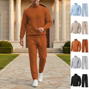 Suéter de punto jacquard cálido de cuello alto para hombre, talla europea, color liso, moda diaria, otoño e invierno - Product Image 3