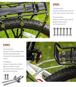 Portaequipajes de <span class=keywords><strong>Bicicleta</strong></span> de Aleación de Aluminio, Portaequipajes para <span class=keywords><strong>Bicicleta</strong></span> de Montaña, Compatible con <span class=keywords><strong>Frenos</strong></span> V-Brake / <span class=keywords><strong>Frenos</strong></span> de <span class=keywords><strong>Disco</strong></span> - Product Image 3