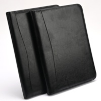 Carpeta Portafolio Ejecutiva Personalizada con Logotipo, de Cuero PU Impermeable, con Cierre, Organizador A4, Bloc de Notas, Calculadora, Ranuras para Tarjetas, para Reuniones