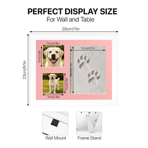 Kit de Marco de Recuerdo con Huella de Pata de Mascota Personalizado, en Oferta, con Arcilla No Tóxica, Marco para Exhibición de Fotos de <span class=keywords><strong>Huellas</strong></span> de Perro, con Paspartú de 3 Colores - Product Image 3