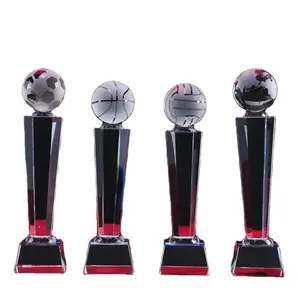 Große benutzer definierte Metall Kristall Trophy Cup Sport Award Fußball Gold Trophäen Champions League Metal Trophy Cups
