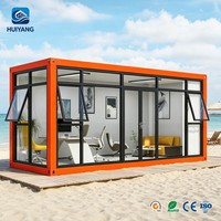 Bâtiment de bureau modulaire préfabriqué de 20 pieds avec mur-rideau en verre, maison conteneur à faible coût en kit pour atelier ou bureau