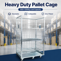 Conteneur de palette en treillis métallique galvanisé, empilable et détachable, pour le stockage en entrepôt et la logistique