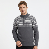 Pull en tricot d'hiver pour homme OEM, personnalisé, à manches longues, avec logo brodé, sweat-shirt tricoté, pull à col zippé