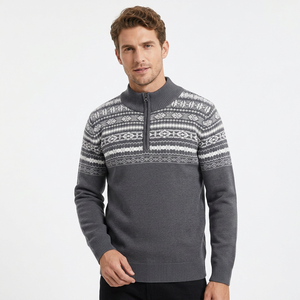 Suéter de Punto Personalizado para Hombre, Invierno, Manga Larga, con Logotipo Bordado, Sudadera de Punto con Cierre de Cremallera - Product Image 5