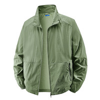 Nouvelle veste d'été pour homme 100% nylon, séchage rapide, anti-UV, col montant, ultra-fine, coupe ample, infroissable, vêtement 3D