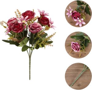 Fleurs Artificielles en Gros pour Décoration de Mariage : Bouquet de Roses Artificielles en Soie, Fleurs en Soie Épanouies - Product Image 1