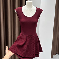 Robe gilet trapèze pour femme, couleur unie, nouveau style, tricot ajusté cintré à la taille
