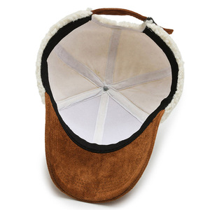 2025 chaud hiver laine d'agneau casquette de Baseball avec bord en daim filles Teddy polaire chapeau bicolore casquettes pour hommes femmes voyage en plein air - Product Image 4