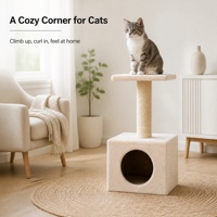 Arbre à chat douillet en peluche avec abri couvert, perchoir souple, griffoir enveloppé, espace d'escalade et de repos, mobilier pour chat, arbre à chat pour la maison