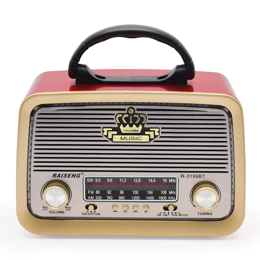 2022 Nieuwste Retro Vintage Fm Am Sw Multi-Band Houten Dozen Draagbare Radio Speaker Met Zaklamp