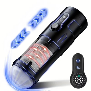 電動男性用オナホール 自動回転伸縮式ストロークポケットプッシー プロヌアンスブロージョブ ペニスポンプ - Product Image 1