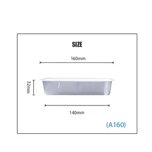 A160 Dùng Một Lần Hãng Hàng Không Thực Phẩm Lưu Trữ Container 350Ml Thiếc Lá Container Với Tùy Chỉnh Có Nắp Đậy