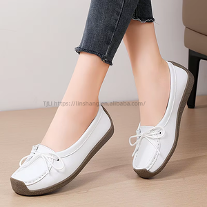 Cowhide Korean Style Flat Non-Slip Snail for Women Casual Flat <b>Soft</b>-Soled <b>Shoes</b> Maternity <b>Shoes</b> for Mothers - Product Image 1