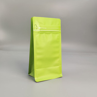 Bolsas Verticales Selladas de 8 Lados en Verde Lima Vibrante para Café en Grano al por Mayor