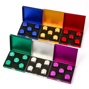 Grosir kubus kosong 6 sisi dadu dengan kotak kustom jumlah besar dadu untuk permainan logam raksasa dadu tiup