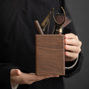 Walnut Wood <b>Tea</b> <b>Set</b> Holder Square Convenient <b>Tea</b> Ceremony Accessories - Product Image 2
