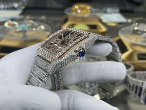 Montre squelette VVS à mouvement à quartz 39.8mm étanche de qualité supérieure personnalisée - Product Image 5