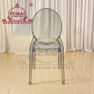 Transparent Acrylic Hotel <b>Chair</b> Modern Solid Back Tapered Leg <b>Stackable</b> Indoor Furniture - Product Image 4
